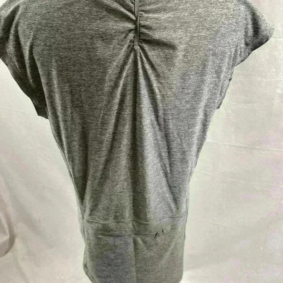 Athleta Sleeveless Bike Cycle Tank Top Large Grey Quarter Zip Gathered - Picture 4 of 7